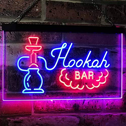 Hookah Bar Dual LED Neon Light Sign